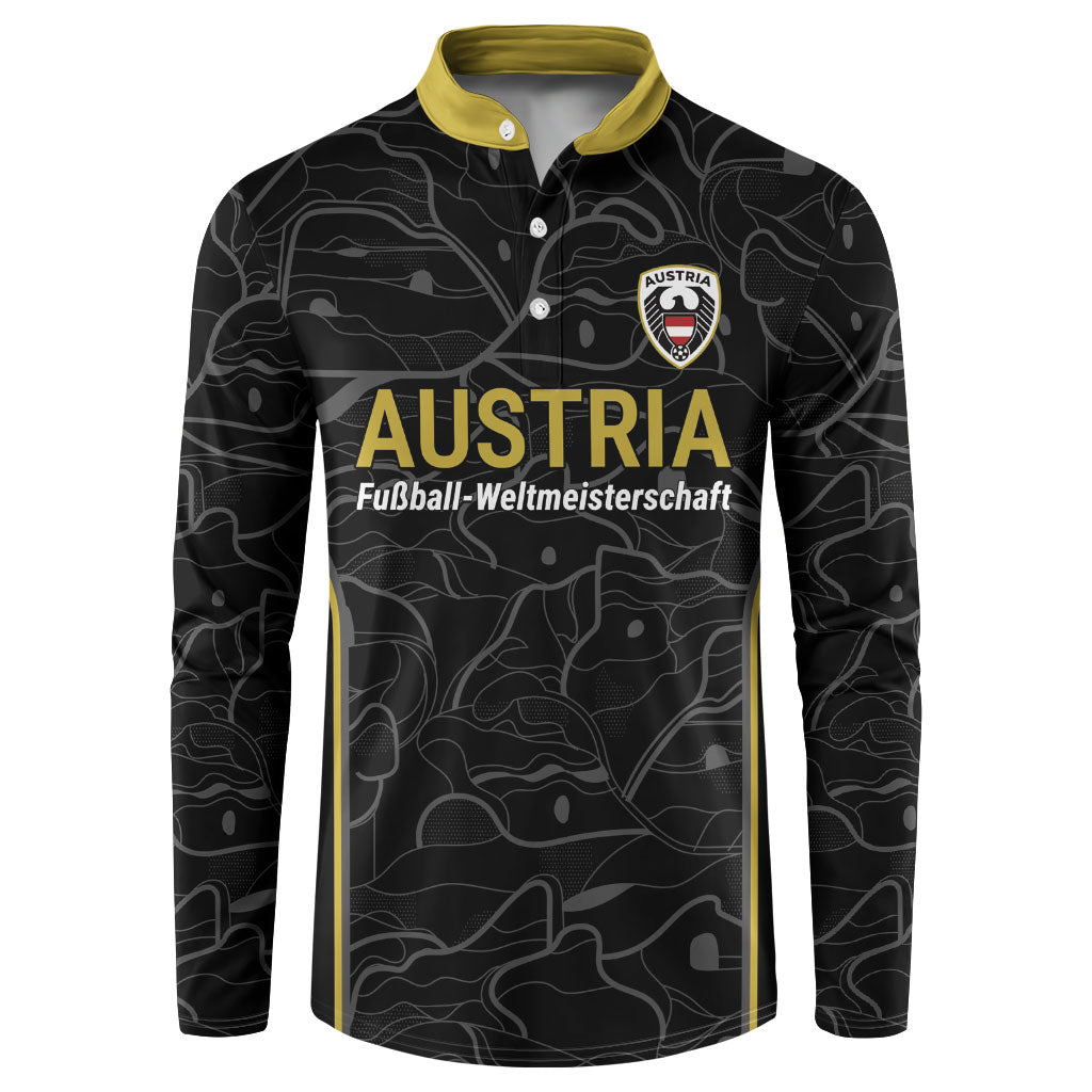 Custom World Football 2026 Austria Button Sweatshirt Fussball WM Gemma Burschen Black Glory