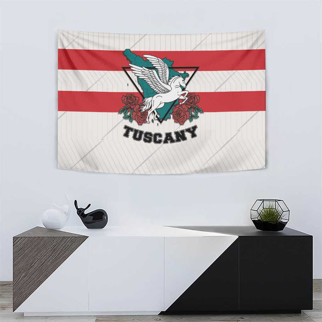 Italy Tuscany Tapestry Pegasus With Map Style - Wonder Print Shop