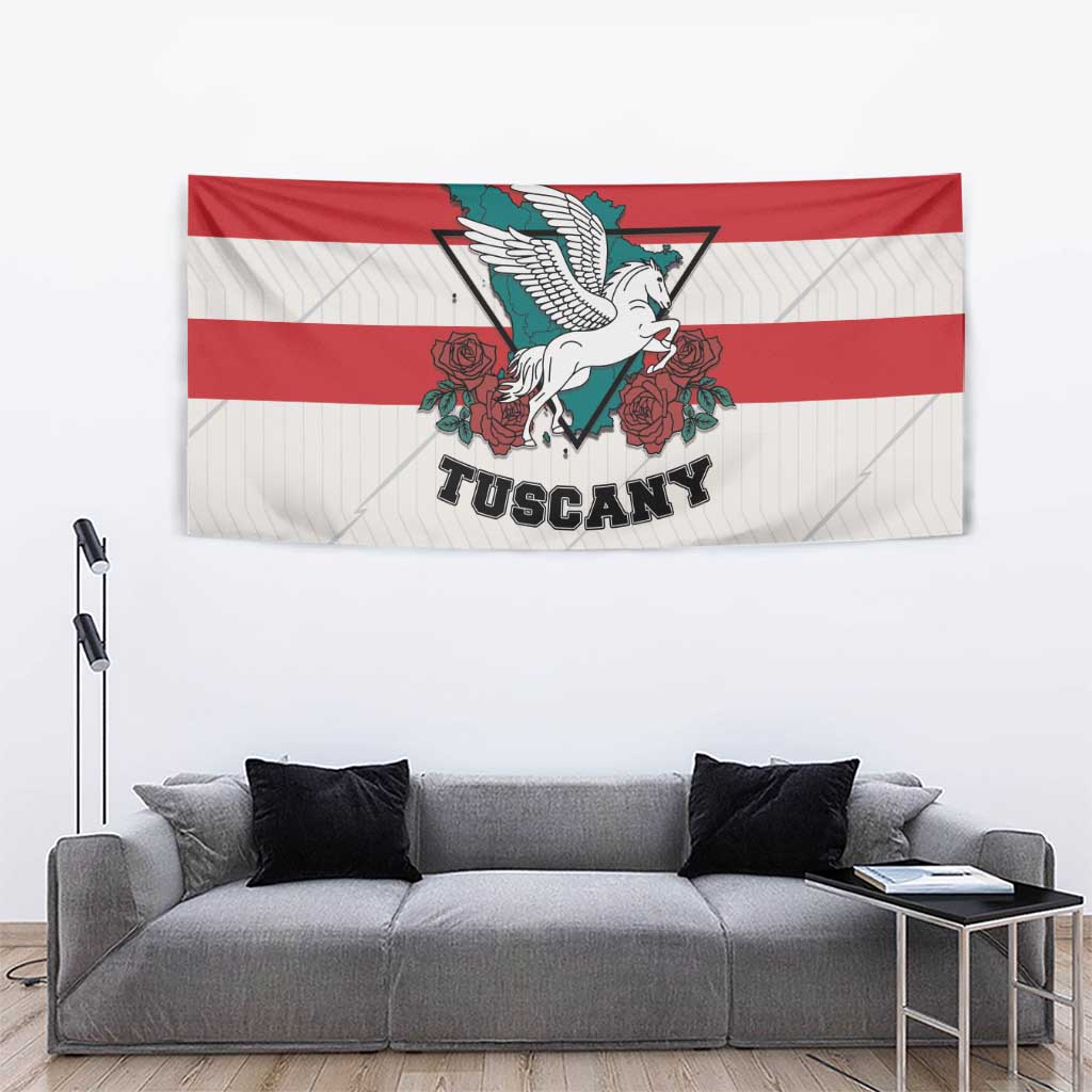Italy Tuscany Tapestry Pegasus With Map Style - Wonder Print Shop