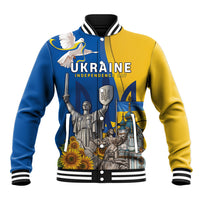 Personalized Ukraine Independence Day Baseball Jacket Tryzub Heritage Freedom Pride