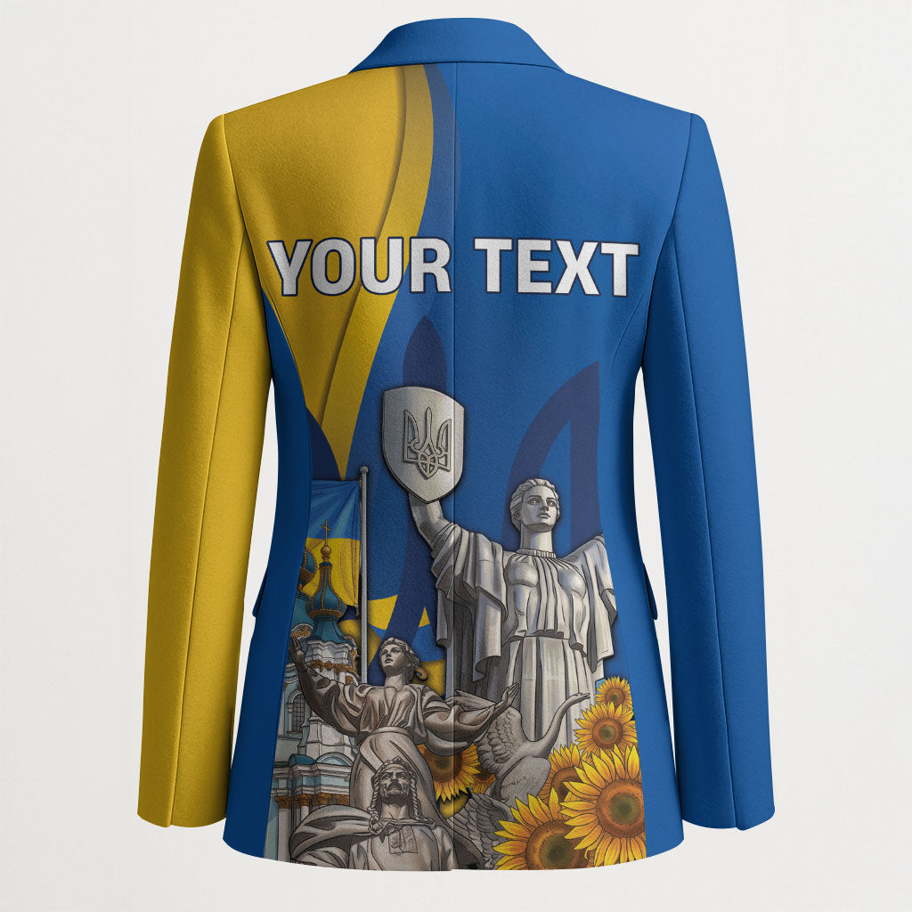 Personalized Ukraine Independence Day Blazer Tryzub Heritage Freedom Pride