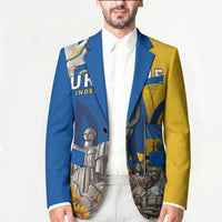 Personalized Ukraine Independence Day Blazer Tryzub Heritage Freedom Pride