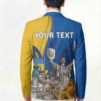 Personalized Ukraine Independence Day Blazer Tryzub Heritage Freedom Pride