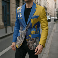 Personalized Ukraine Independence Day Blazer Tryzub Heritage Freedom Pride