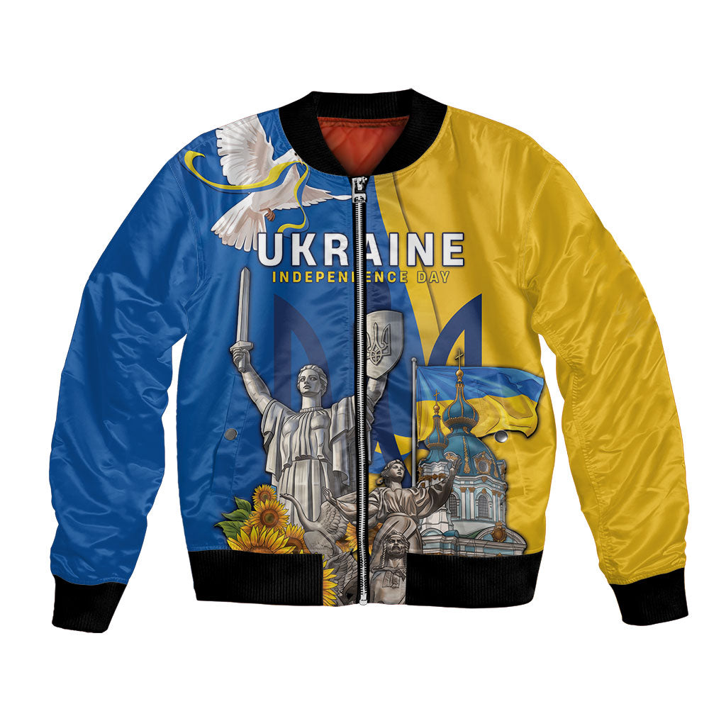 Personalized Ukraine Independence Day Bomber Jacket Tryzub Heritage Freedom Pride
