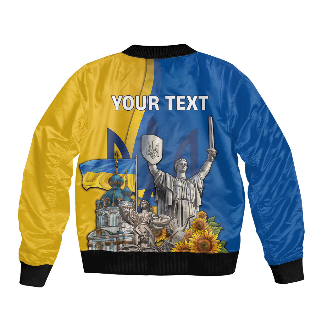 Personalized Ukraine Independence Day Bomber Jacket Tryzub Heritage Freedom Pride
