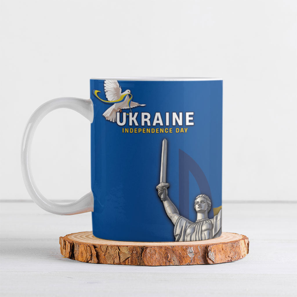 Personalized Ukraine Independence Day Ceramic Mug Tryzub Heritage Freedom Pride