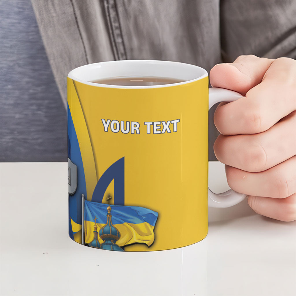 Personalized Ukraine Independence Day Ceramic Mug Tryzub Heritage Freedom Pride