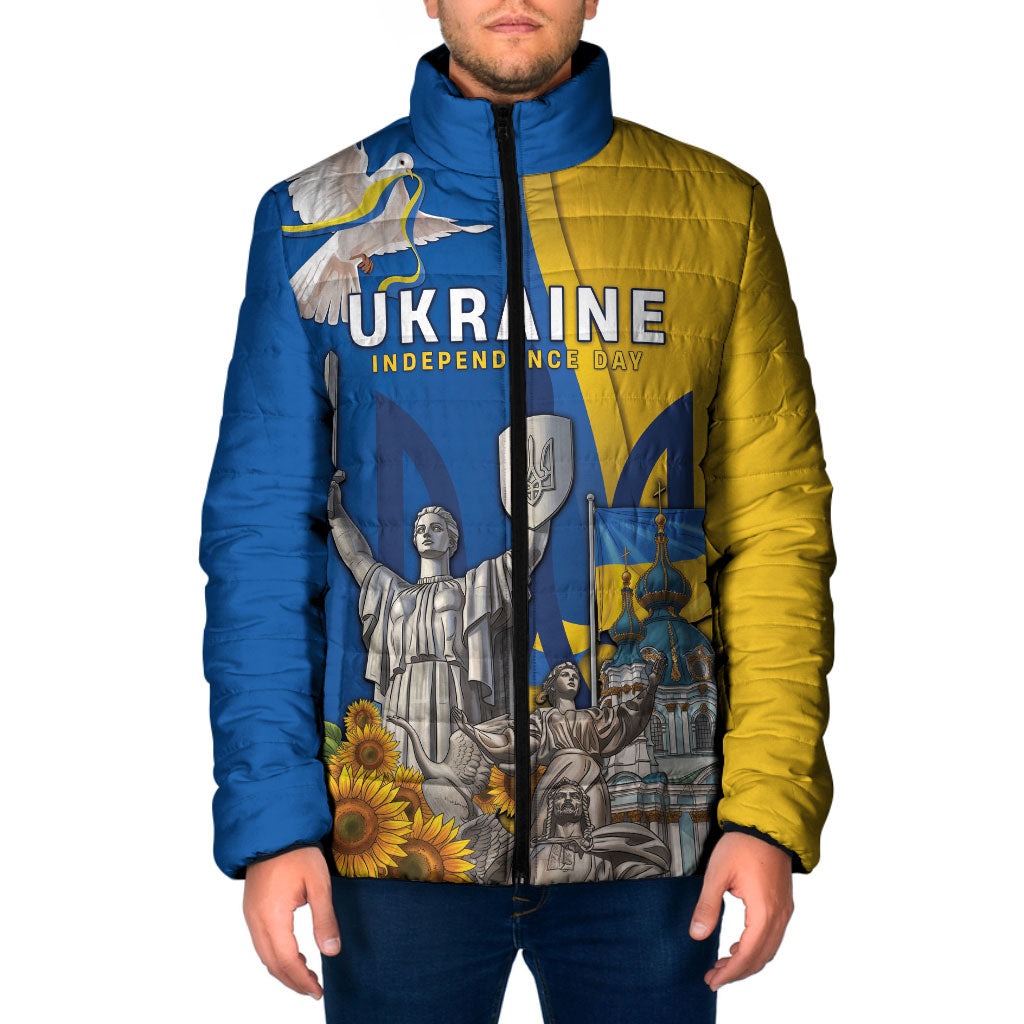 Personalized Ukraine Independence Day Padded Jacket Tryzub Heritage Freedom Pride