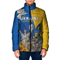Personalized Ukraine Independence Day Padded Jacket Tryzub Heritage Freedom Pride