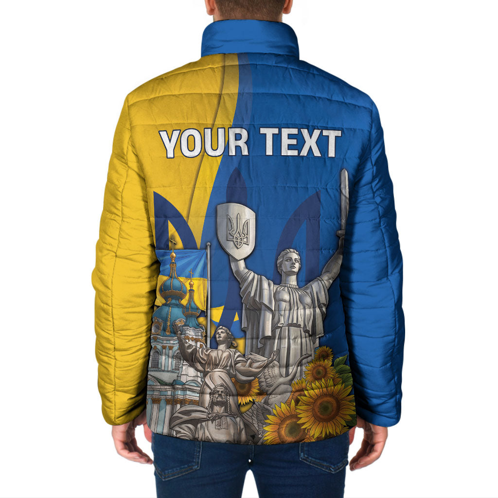 Personalized Ukraine Independence Day Padded Jacket Tryzub Heritage Freedom Pride