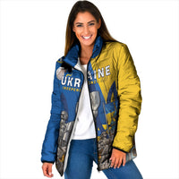 Personalized Ukraine Independence Day Padded Jacket Tryzub Heritage Freedom Pride