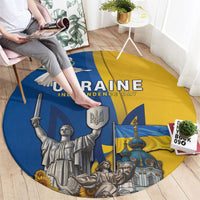 Ukraine Independence Day Round Carpet Tryzub Heritage Freedom Pride
