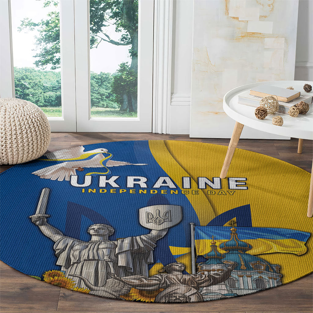 Ukraine Independence Day Round Carpet Tryzub Heritage Freedom Pride