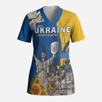 Personalized Ukraine Independence Day Scrub Top Tryzub Heritage Freedom Pride