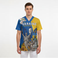 Personalized Ukraine Independence Day Scrub Top Tryzub Heritage Freedom Pride
