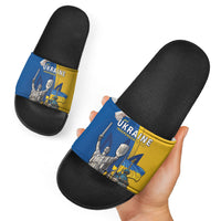 Ukraine Independence Day Slide Sandals Tryzub Heritage Freedom Pride