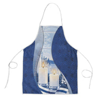 Finland Independence Day Apron Blue-White Candles Snowy Forest