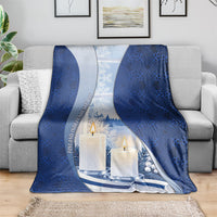 Finland Independence Day Blanket Blue-White Candles Snowy Forest