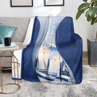 Finland Independence Day Blanket Blue-White Candles Snowy Forest
