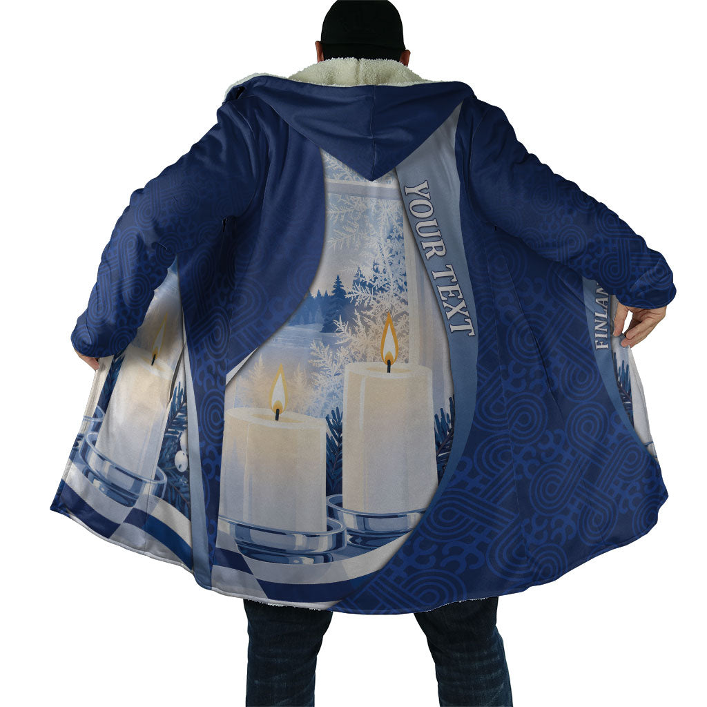 Personalized Finland Independence Day Cloak Blue-White Candles Snowy Forest