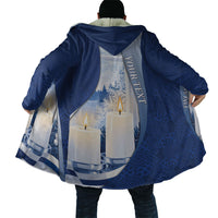Personalized Finland Independence Day Cloak Blue-White Candles Snowy Forest
