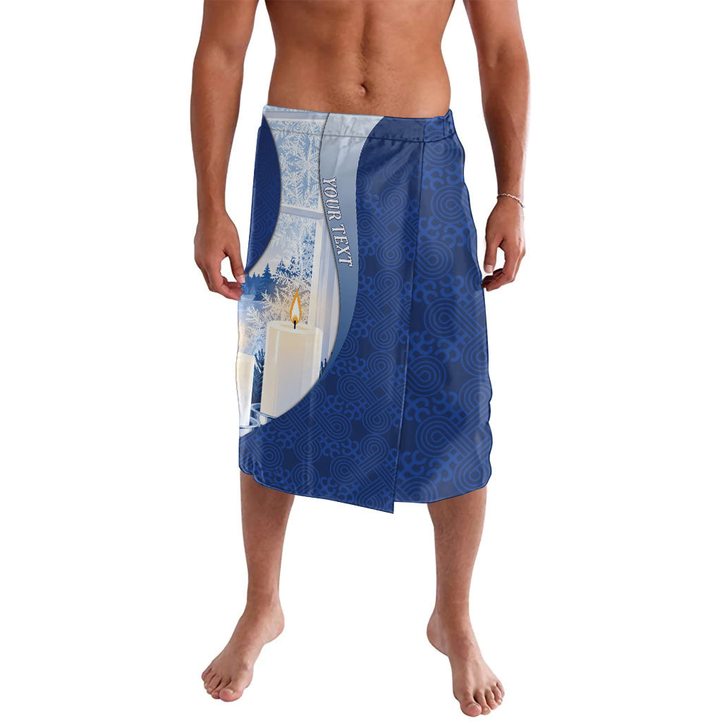 Personalized Finland Independence Day Lavalava Blue-White Candles Snowy Forest