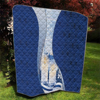 Finland Independence Day Quilt Blue-White Candles Snowy Forest