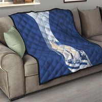 Finland Independence Day Quilt Blue-White Candles Snowy Forest