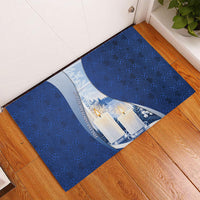 Finland Independence Day Rubber Doormat Blue-White Candles Snowy Forest