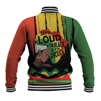 Black History Dreadlocks Map Baseball Jacket Say It Loud I’m Black and I’m Proud - Wonder Print Shop