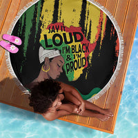 Black History Dreadlocks Map Beach Blanket Say It Loud I’m Black and I’m Proud - Wonder Print Shop