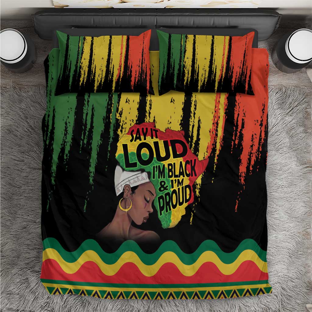 Black History Dreadlocks Map Bedding Set Say It Loud I’m Black and I’m Proud - Wonder Print Shop