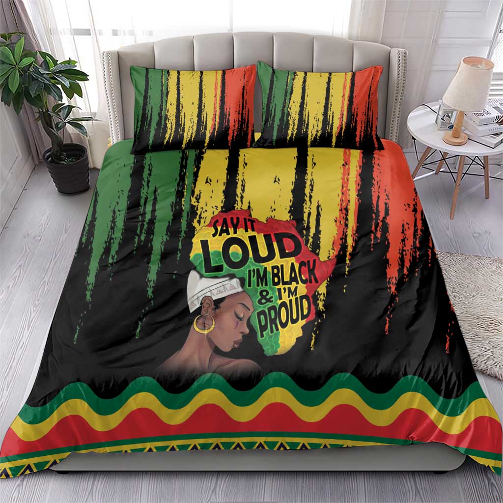 Black History Dreadlocks Map Bedding Set Say It Loud I’m Black and I’m Proud - Wonder Print Shop