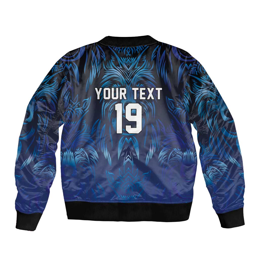 Custom Rugby Italy Bomber Jacket Azzurri Wolf Mascot Design