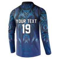 Custom Rugby Italy Button Sweatshirt Azzurri Wolf Mascot Design