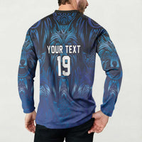 Custom Rugby Italy Button Sweatshirt Azzurri Wolf Mascot Design