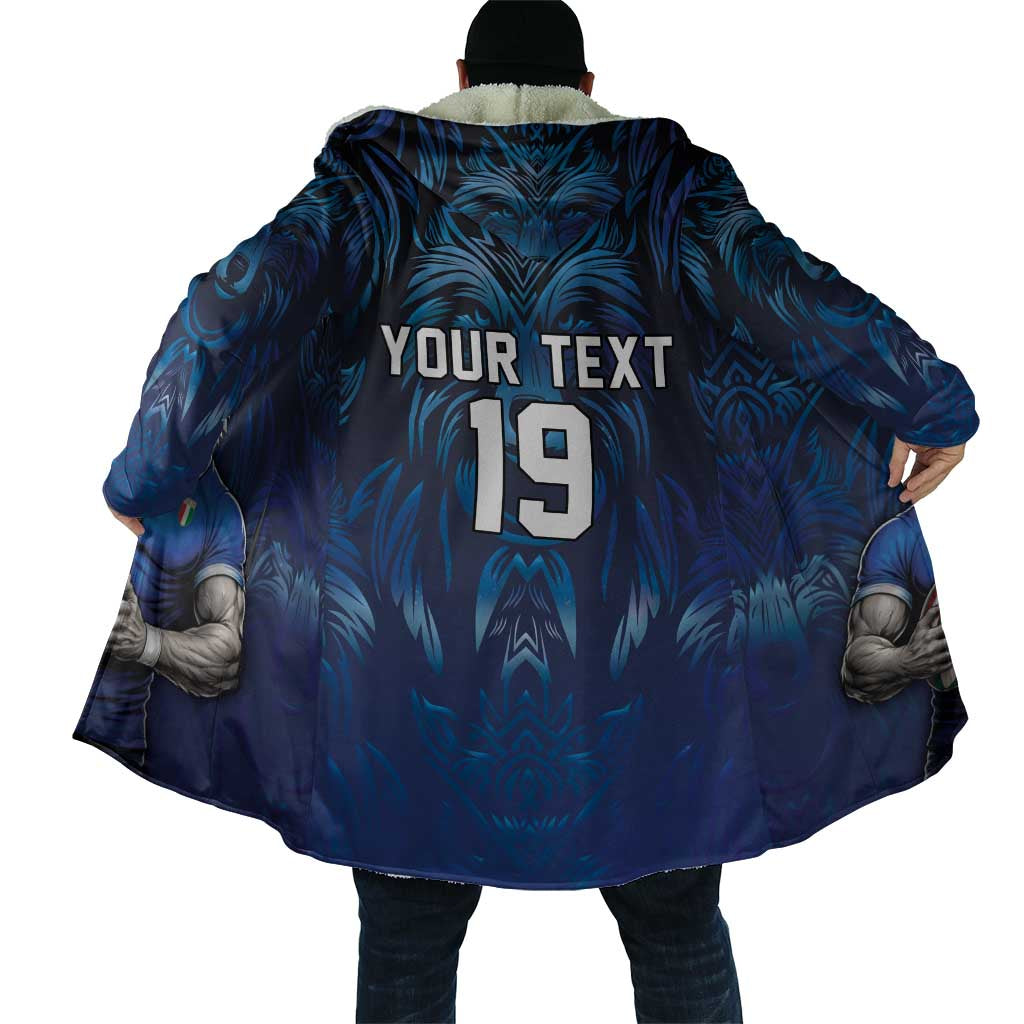 Custom Rugby Italy Cloak Azzurri Wolf Mascot Design