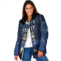 Custom Rugby Italy Padded Jacket Azzurri Wolf Mascot Design