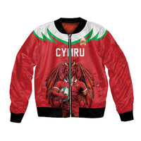 Custom Rugby Wales Bomber Jacket Y Ddraig Goch Mascot Design