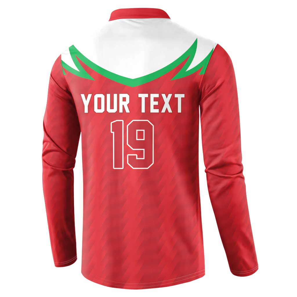 Custom Rugby Wales Button Sweatshirt Y Ddraig Goch Mascot Design