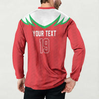 Custom Rugby Wales Button Sweatshirt Y Ddraig Goch Mascot Design