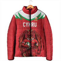 Custom Rugby Wales Padded Jacket Y Ddraig Goch Mascot Design