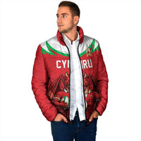Custom Rugby Wales Padded Jacket Y Ddraig Goch Mascot Design