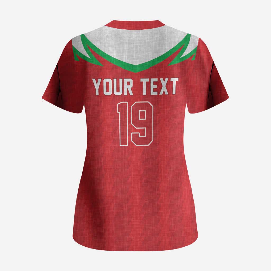 Custom Rugby Wales Scrub Top Y Ddraig Goch Mascot Design