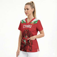 Custom Rugby Wales Scrub Top Y Ddraig Goch Mascot Design