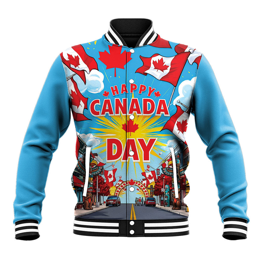 Happy Canada Day Baseball Jacket True North Strong Free Maple Leaf