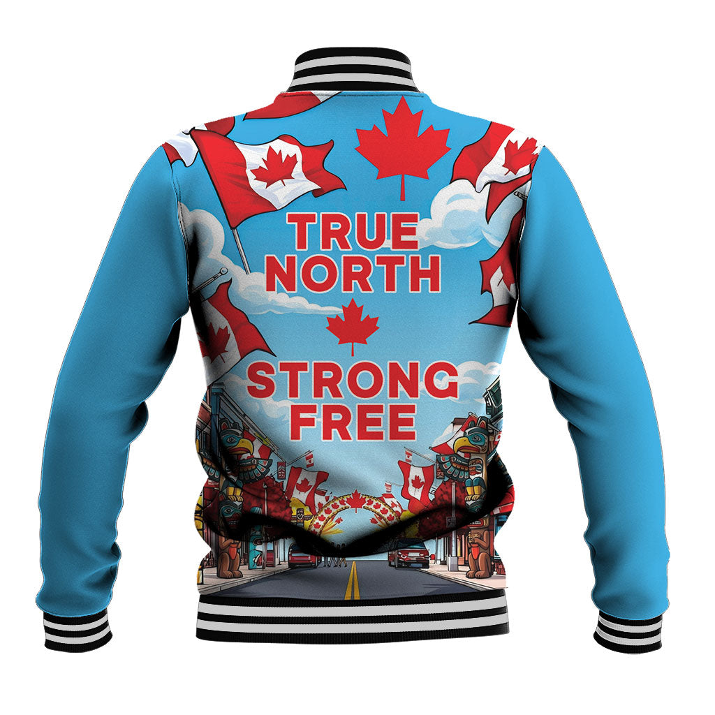 Happy Canada Day Baseball Jacket True North Strong Free Maple Leaf