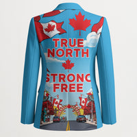 Happy Canada Day Blazer True North Strong Free Maple Leaf