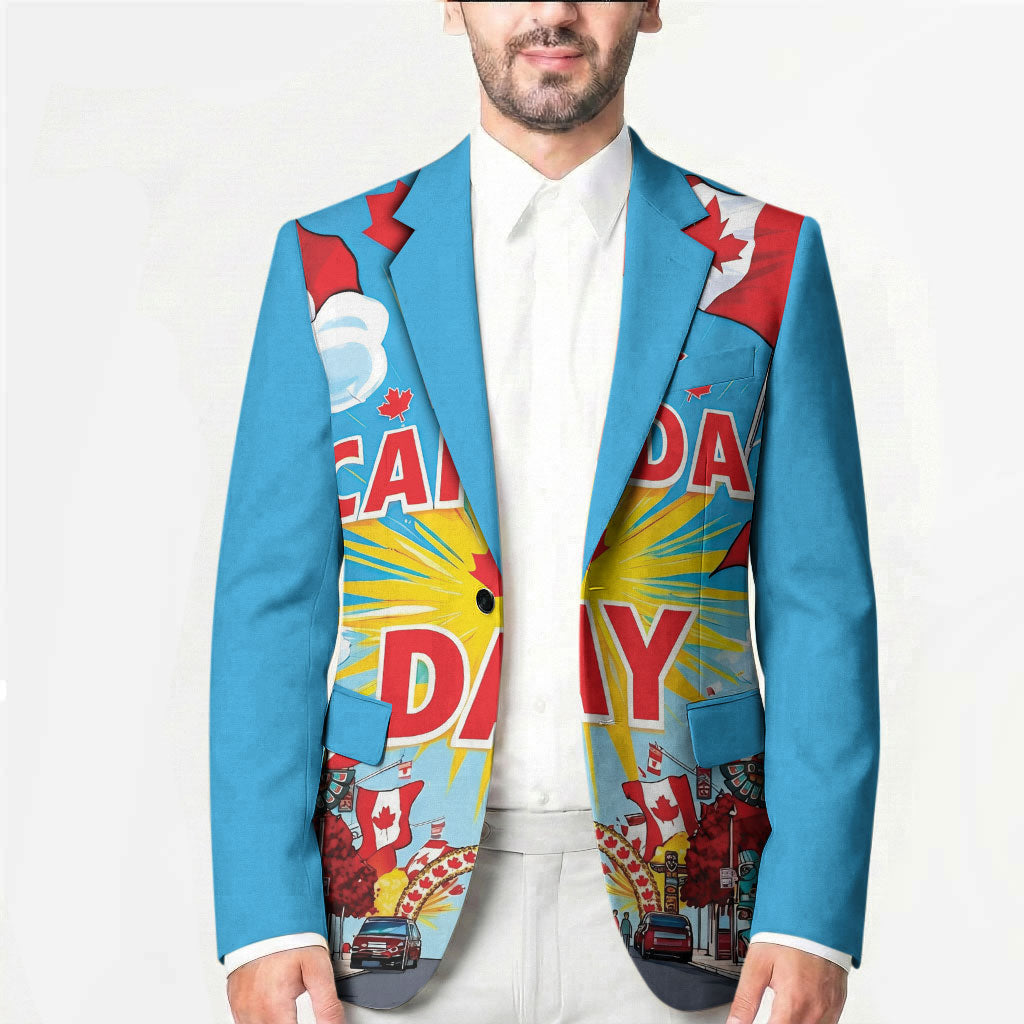 Happy Canada Day Blazer True North Strong Free Maple Leaf